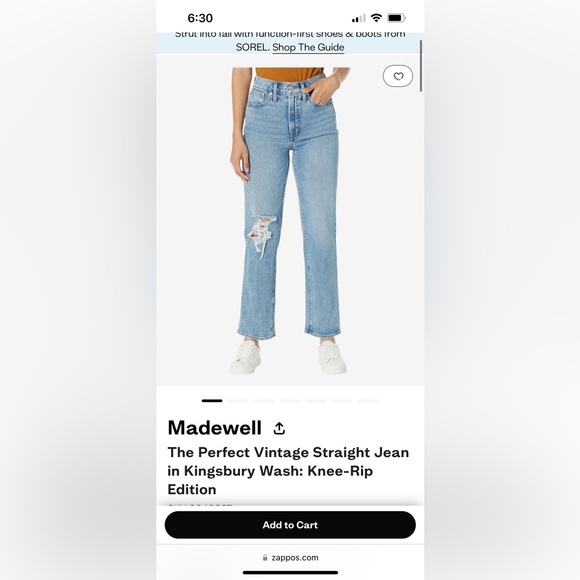 Madewell Perfect Vintage Jeans NWT - Picture 2 of 4